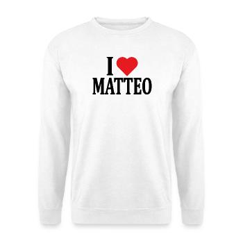 t-shirt I love Matteo T-Shirt Geschenkidee - Unisex Pullover - Weiß - Vorne