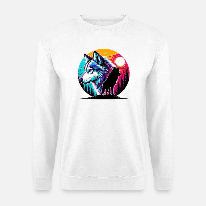 Loup - Sweat-shirt Unisexe - blanc