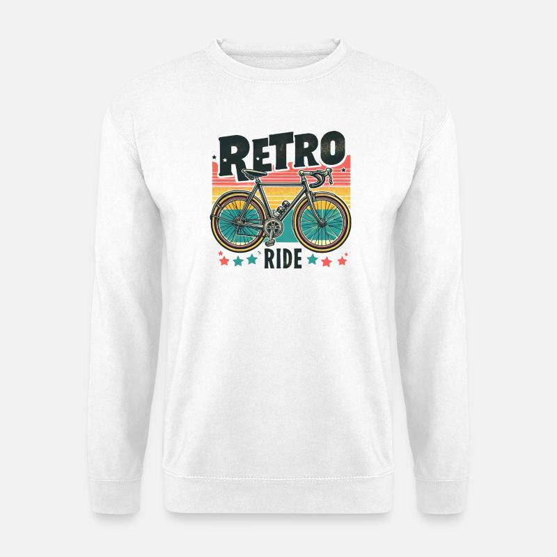 Retro Bicycle with Sunset Background - Unisex Sweatshirt - white