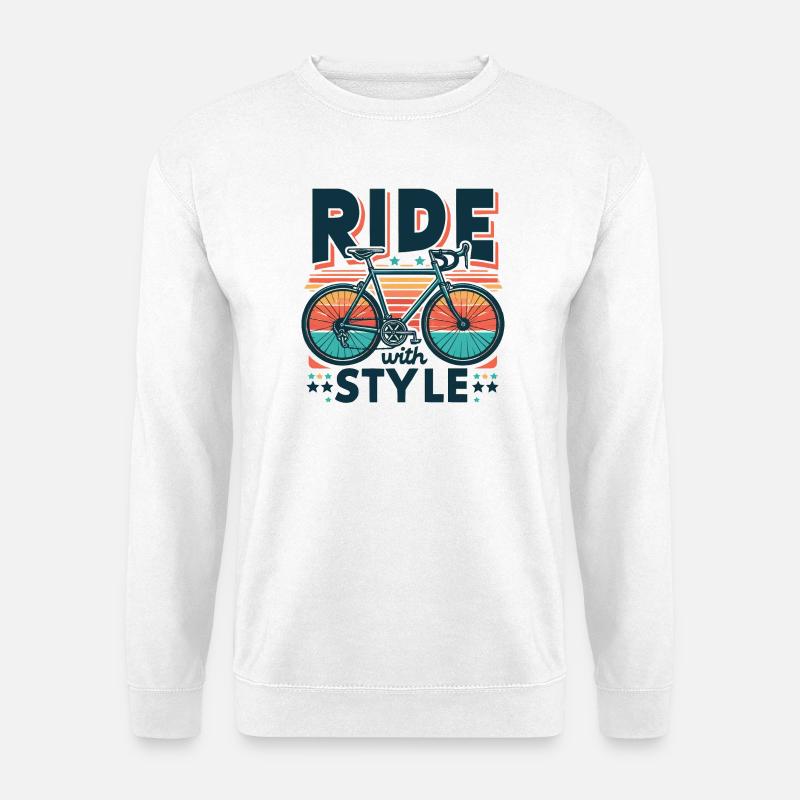 Ride with Style Bicycle Design - Unisex Sweatshirt - white