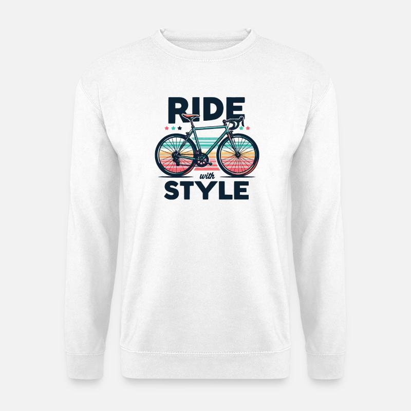 Ride with Style Bicycle Design - Unisex Sweatshirt - white