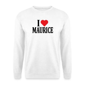 T-Shirt Ich liebe Maurice T-Shirt Geschenkidee - Unisex Pullover - Weiß - Vorne