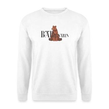 Bär Logo Illustration - Unisex Pullover - Weiß - Vorne - Alina (178cm) & Michal (187cm)