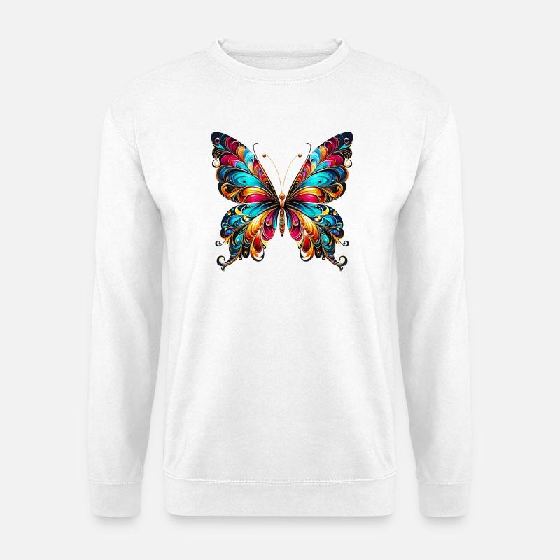Papillon - Sweat-shirt Unisexe - blanc