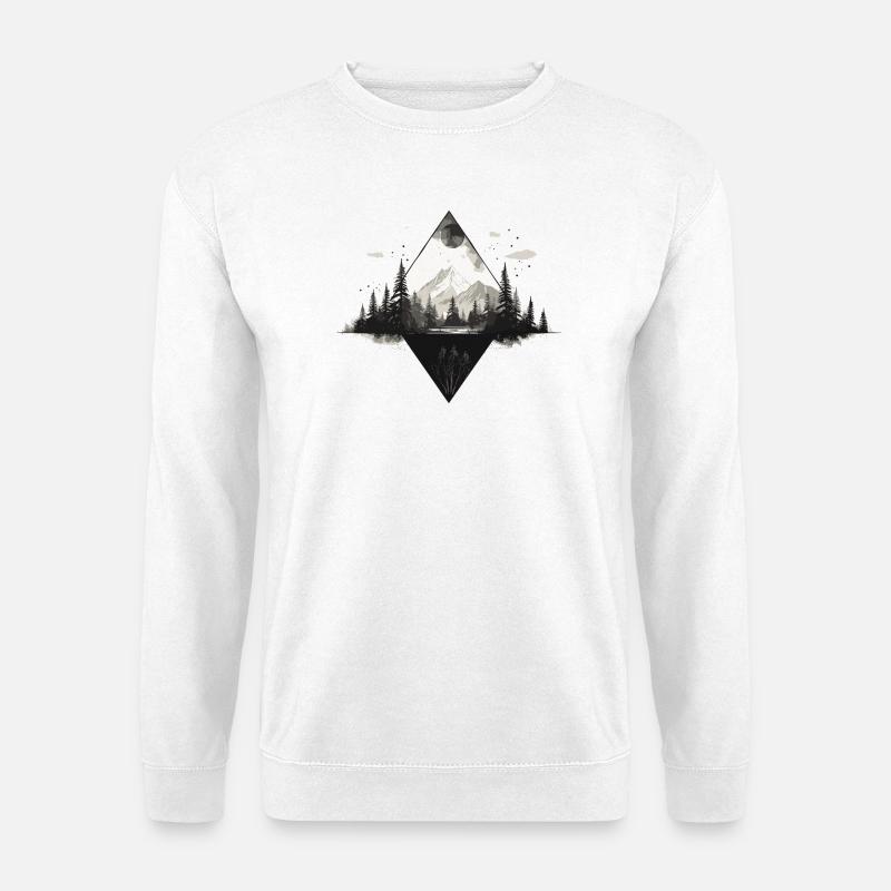 Gipfelpfad im Nebelwald - Unisex Pullover - Weiß