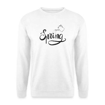 Spring, early spring, garden, watering, bed, love - Unisex Sweatshirt - white - Front