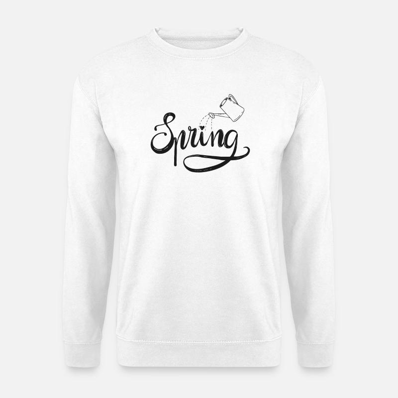 spring frühlingsbeginn garten gießen beet liebe - Unisex Pullover - Weiß