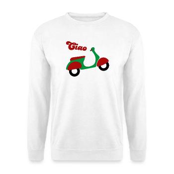 Roller Ciao Italien Urlaub Lebensfreude Fan happy - Unisex Pullover - Weiß - Vorne