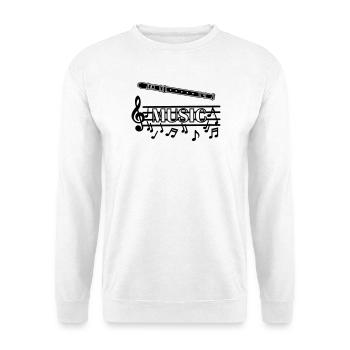 Blockflöten-Musik-Logo - Unisex Pullover - Weiß - Vorne