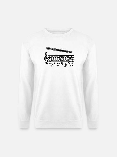 Recorder music logo - Unisex Sweatshirt - white