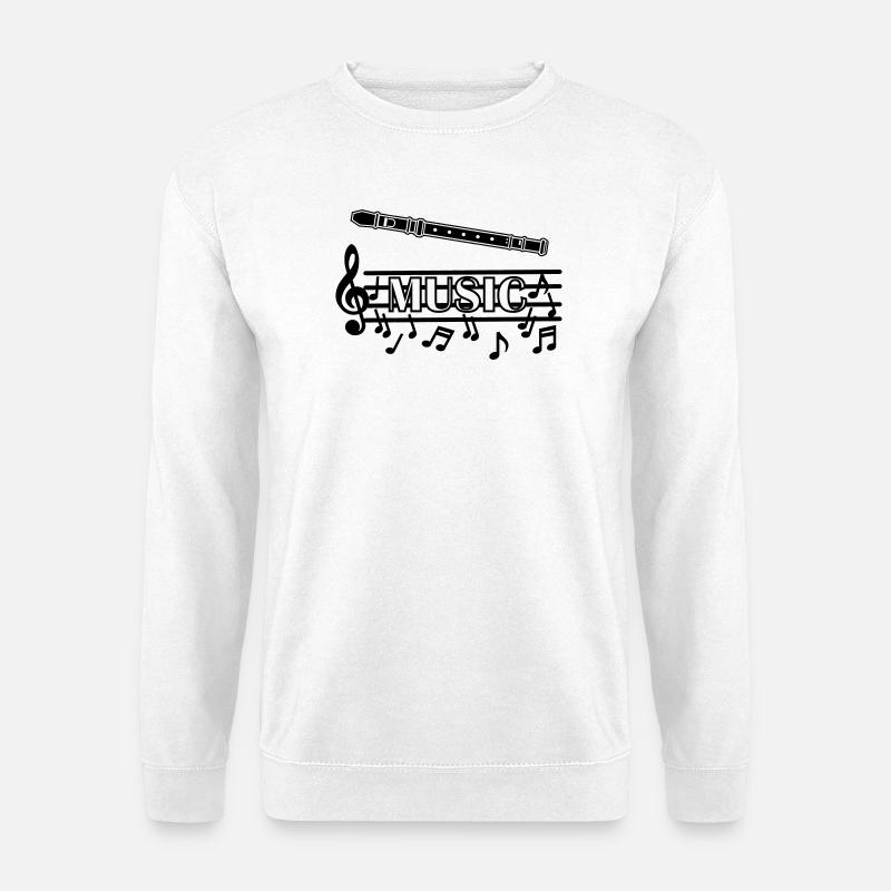 Blockflöten-Musik-Logo - Unisex Pullover - Weiß