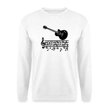 Guitar music logo - Unisex Sweatshirt - white - Front