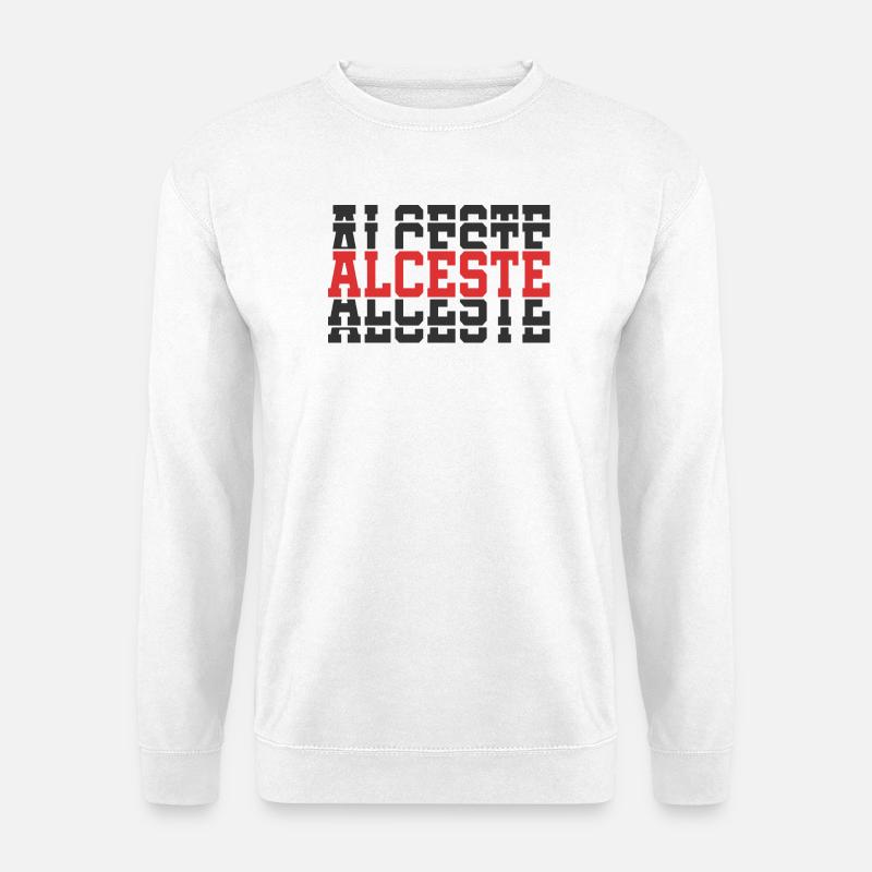 Alceste T-Shirt Geschenkidee gestapelter Text - Unisex Pullover - Weiß