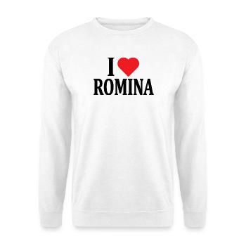 Ich liebe T-Shirt Romina T-Shirt Geschenkidee - Unisex Pullover - Weiß - Vorne