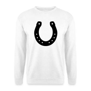 Fer à cheval Cheval Bonne Chance Symbole Couleur de surface - Sweat-shirt Unisexe - blanc - Devant