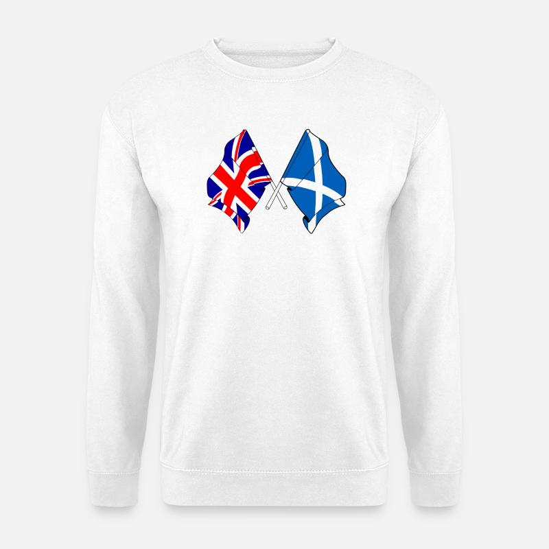 Flagge von England und Flagge von Schottland - Unisex Pullover - Weiß