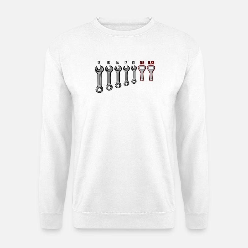 Clé de l’artisan - Décapsuleur - Sweat-shirt Unisexe - blanc