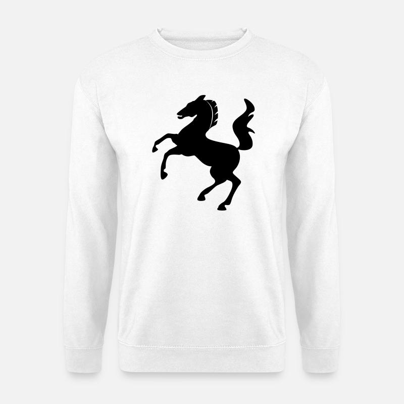 Horse Symbol Dynamically Jumping - Unisex Sweatshirt - white
