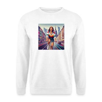 Varsovie Cyclisme Retro Girl Style iconique des années 80 - Sweat-shirt Unisexe - blanc - Devant