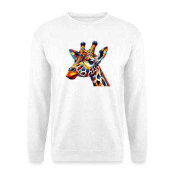 Giraffe colored and painted like Harlequin - Unisex Sweatshirt - white - Front