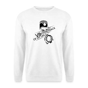 V8 Kolben Soundtrack Motor musclecar Musik icon - Unisex Pullover - Weiß - Vorne