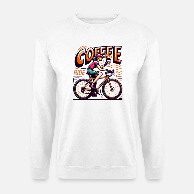 Vibrant Coffee Ride Illustration - Unisex Sweatshirt - white