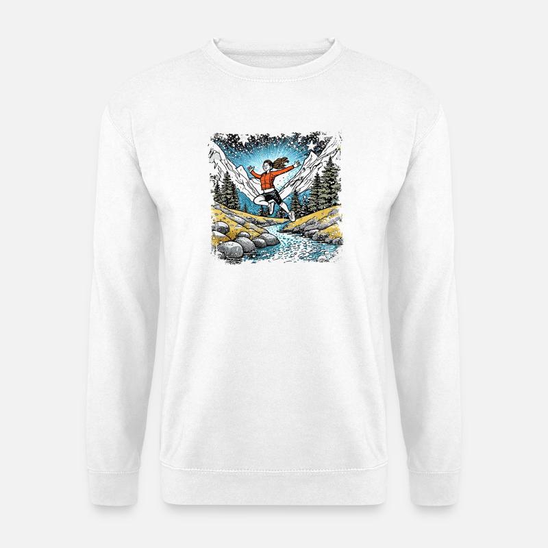 sportliches Mädchen | Bergbach - Unisex Pullover - Weiß