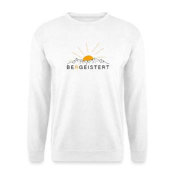 bergeistert begeistert berge sport outdoor wandern - Unisex Pullover - Weiß - Vorne