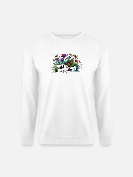 wild und ungezähmt wiesenblumen natur frühling - Unisex Pullover - Weiß
