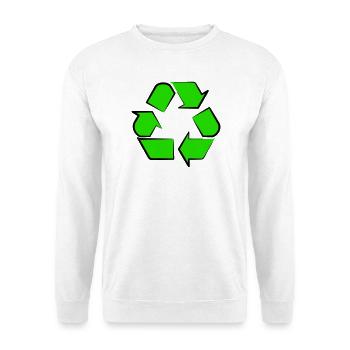 Icône du recyclage néon - Sweat-shirt Unisexe - blanc - Devant