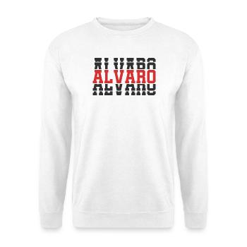 t-shirt Alvaro t-shirt gift idea stacked text - Unisex Sweatshirt - white - Front