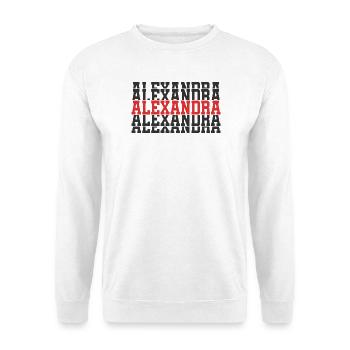 Alexandra t-shirt stacked text gift t-shirt - Unisex Sweatshirt - white - Front
