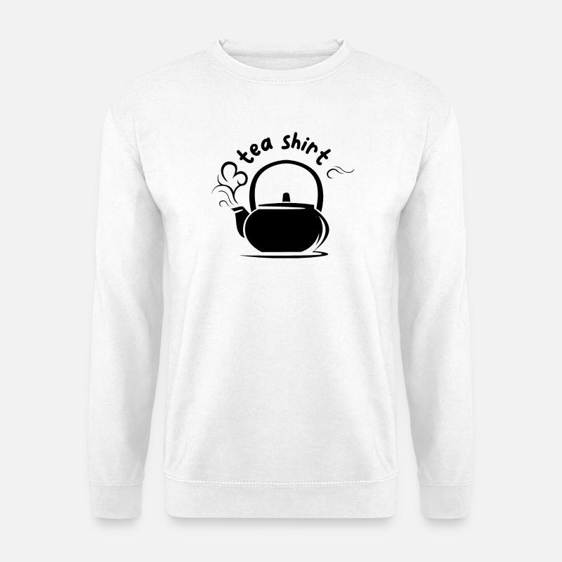 tea shirt Kanne Symbol lustige Sprüche comic icon - Unisex Pullover - Weiß