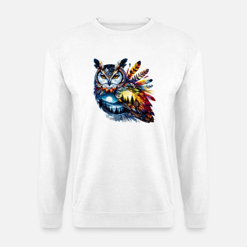 Eule - Unisex Pullover - Weiß