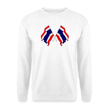 Zwei Flaggen aus Thailand gekreuzt - Unisex Pullover - Weiß - Vorne