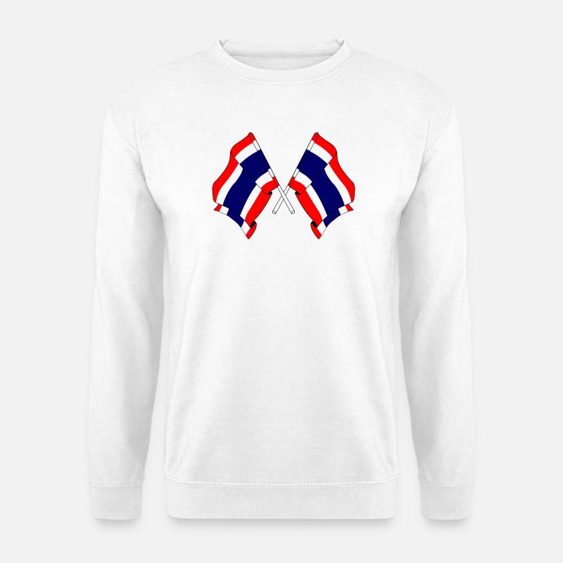 Two flags crossed from Thailand - Unisex Sweatshirt - white