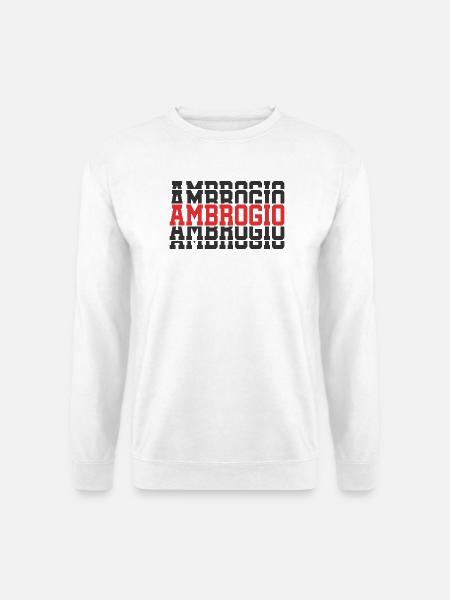 t-shirt Ambrogio gift t-shirt stacked text - Unisex Sweatshirt - white