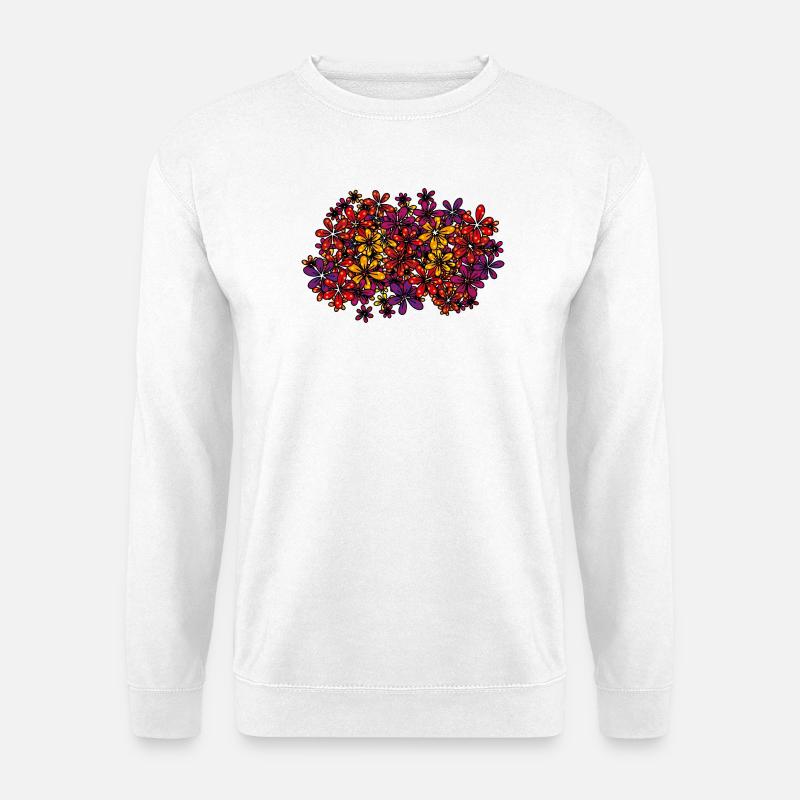 Blumen, Blumenwiese, Blumenmeer - Unisex Pullover - Weiß