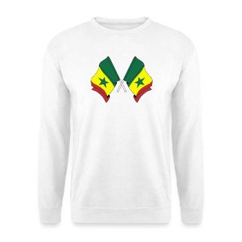 Deux drapeaux croisés du Sénégal - Sweat-shirt Unisexe - blanc - Devant