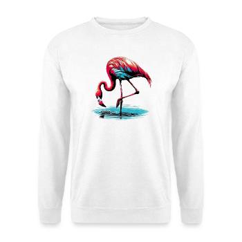 Rosa Flamingo - Unisex Pullover - Weiß - Vorne