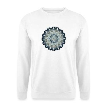 Schmetterlingsflügel Ornament in zarten Blautönen - Unisex Pullover - Weiß - Vorne