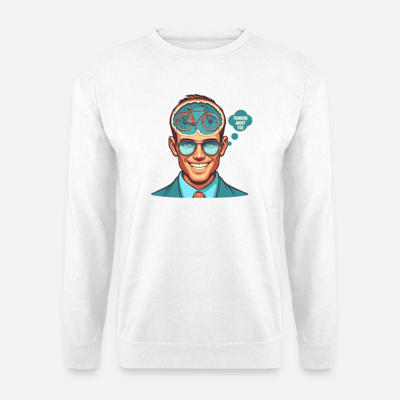 Mindful Bicycle Thinker Illustration - Unisex Sweatshirt - white
