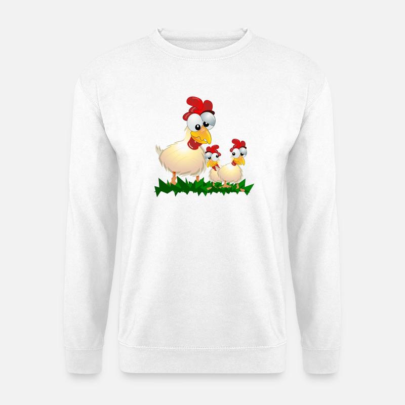 HÜHNER HAHN HENNE - Unisex Pullover - Weiß