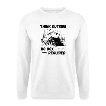 Camping, Randonnée, Forêt - Pensez à l’extérieur - Sweat-shirt Unisexe - blanc - Devant