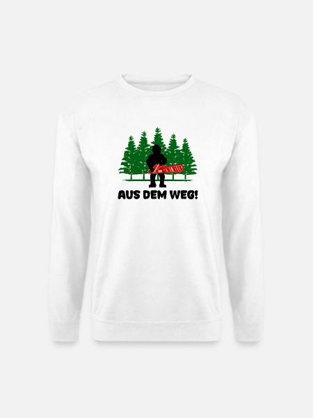 Säge Holz Statement Forst Holzfäller Holzarbeit - Unisex Pullover - Weiß