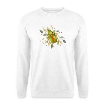 Stephanorrhina guttata green insect with leaves - Unisex Sweatshirt - white - Front