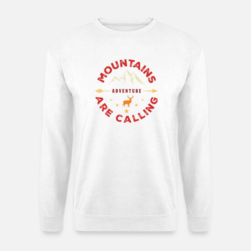 Die Berge rufen - Outdoor-Abenteuer - Unisex Pullover - Weiß