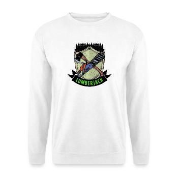 Hache bois scie dire menuiserie bûcheron bois - Sweat-shirt Unisexe - blanc - Devant