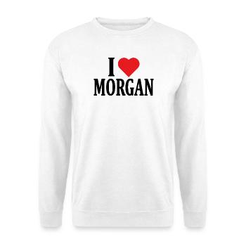 T-Shirt I love Morgan T-Shirt Geschenkidee - Unisex Pullover - Weiß - Vorne
