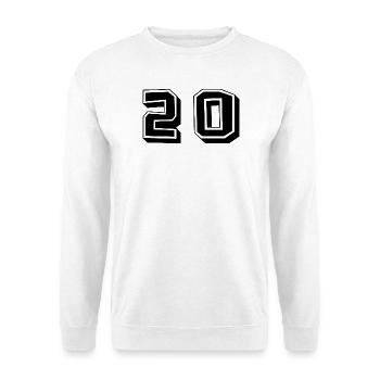 20. 20 ANS. 20e ANNIVERSAIRE. ANNIVERSAIRE 20 ANS. - Sweat-shirt Unisexe - blanc - Devant